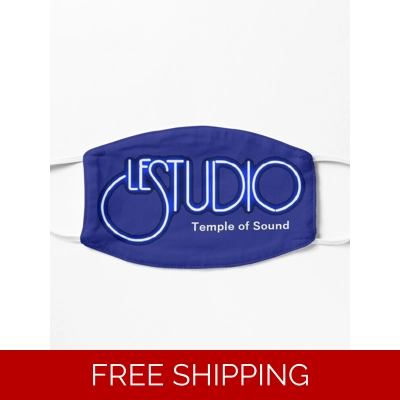 Le Studio Covid Navy Blue Mask White & Blue Logo TOS White